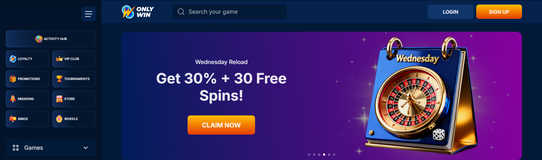 OnlyWin Casino screenshot